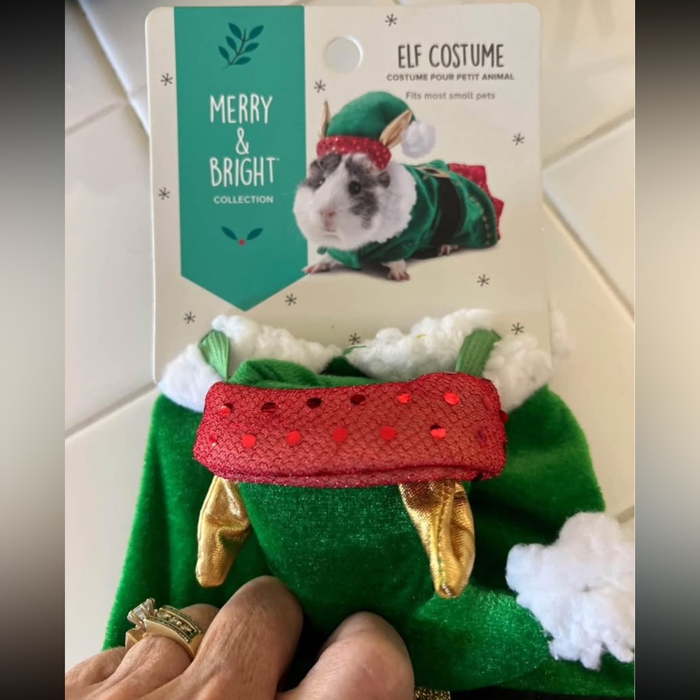 PETS
Elf Costume with Hat Green and Red Hansters, Guinea Pigs Etc